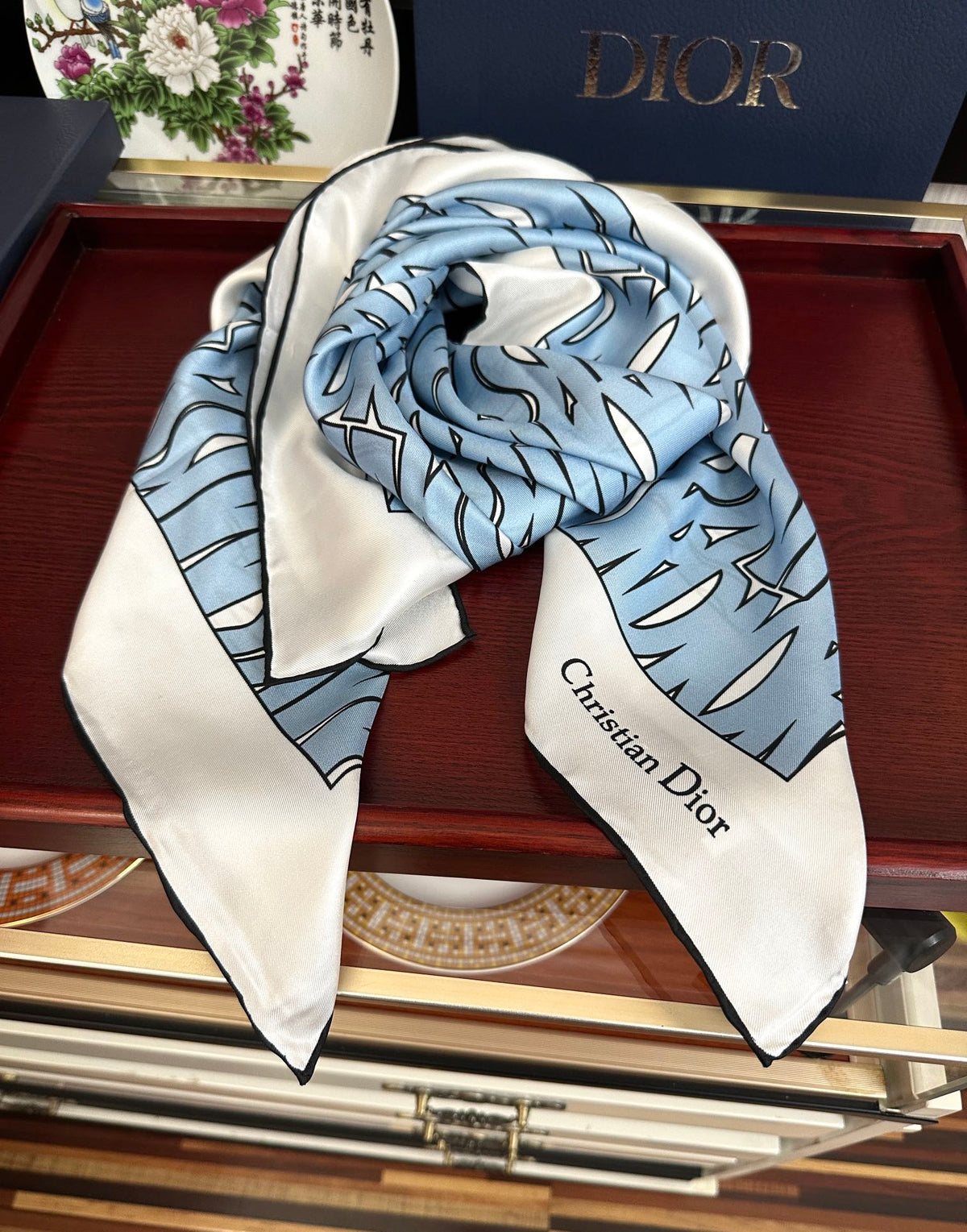 Dior 2026 Allover Scarf 90cm Silk 193647