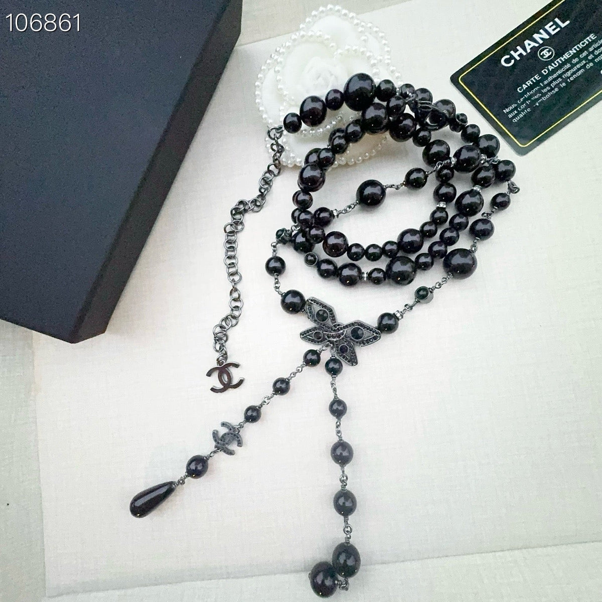 Chanel 2026 Butterfly Buckle Pearl Chain Belt 197844