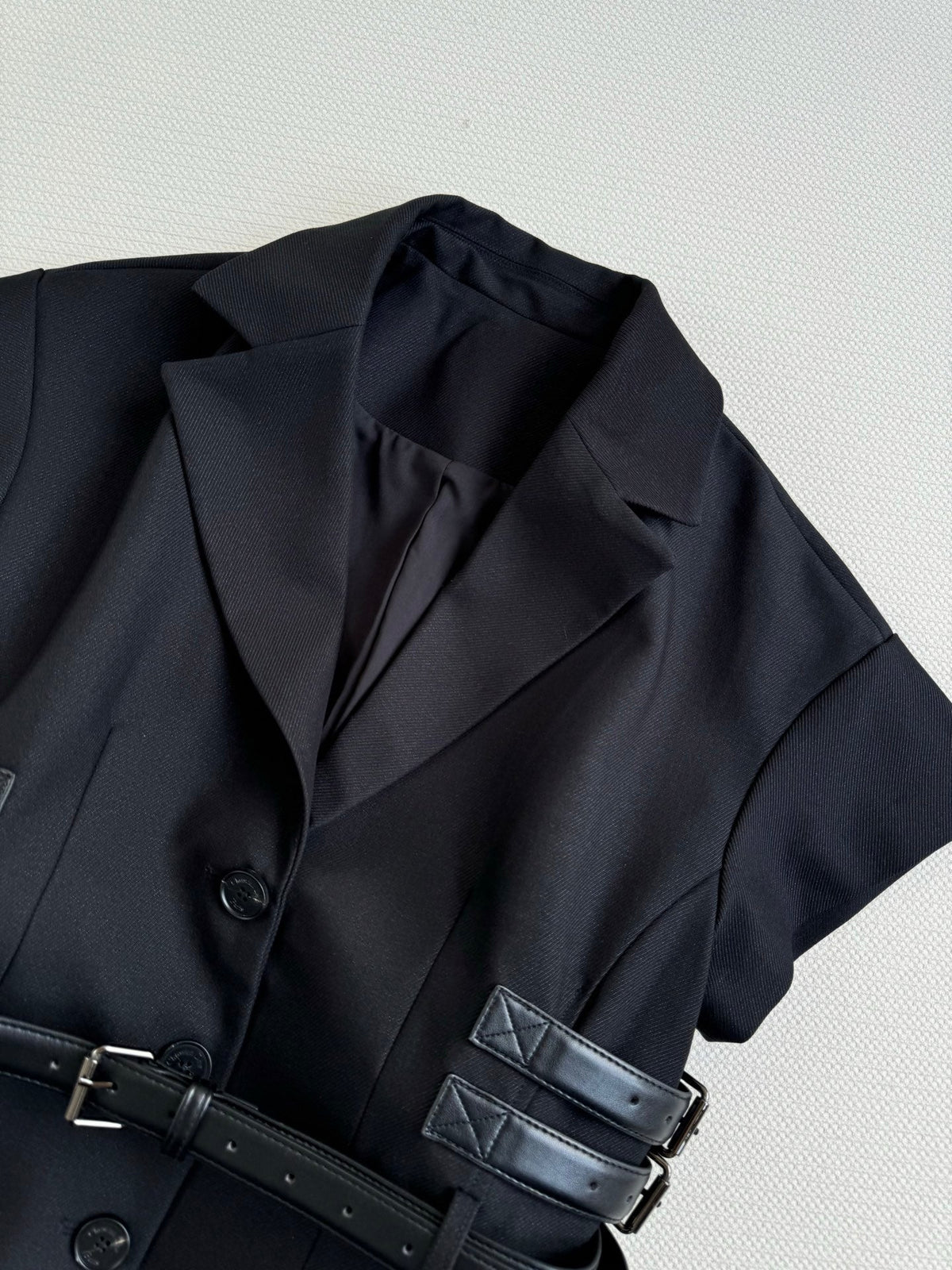 CD 25 Vest With Belt Black Wool Viscose