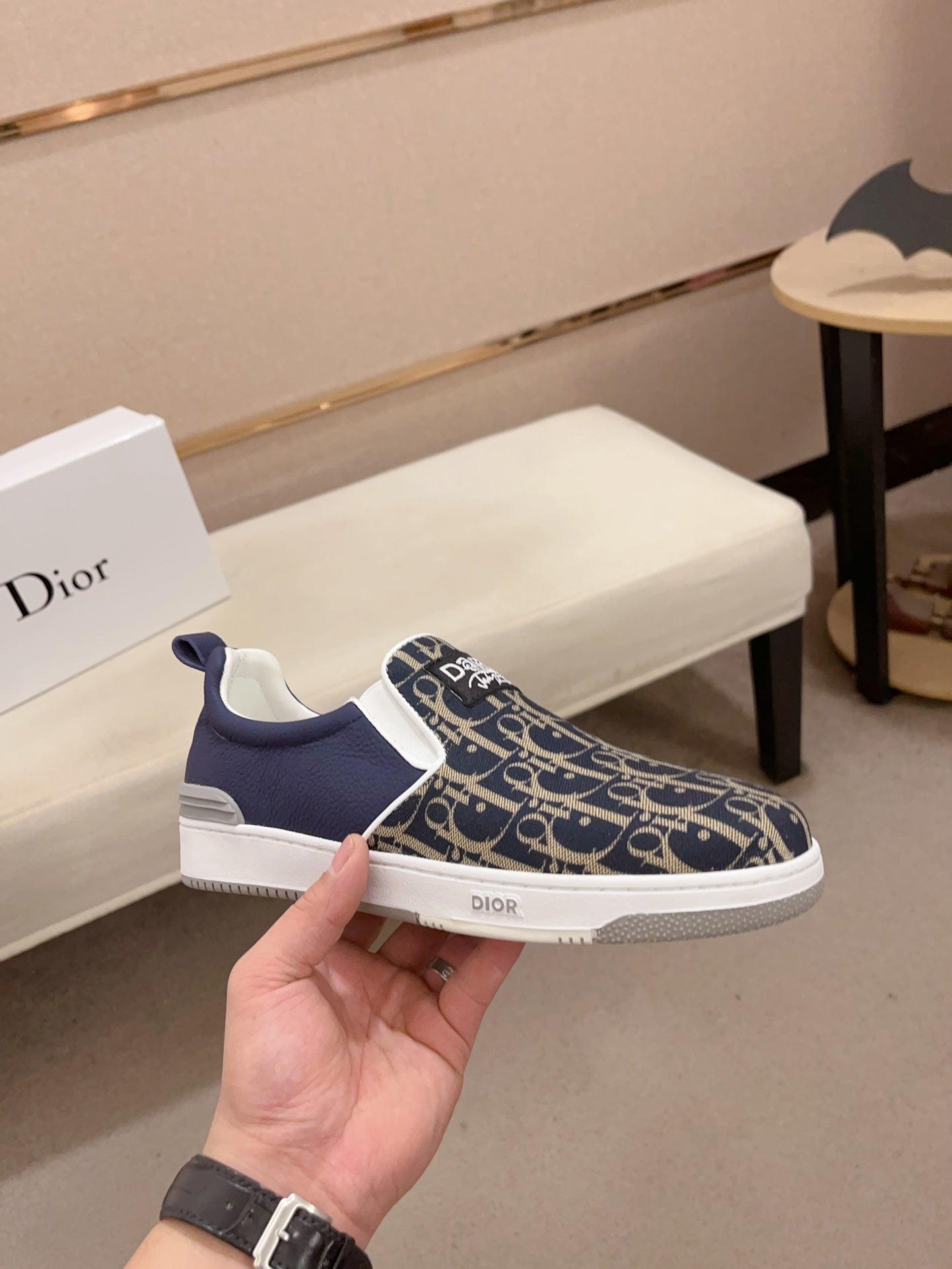 CD SOLAR SLIP-ON NAVY JACQUARD