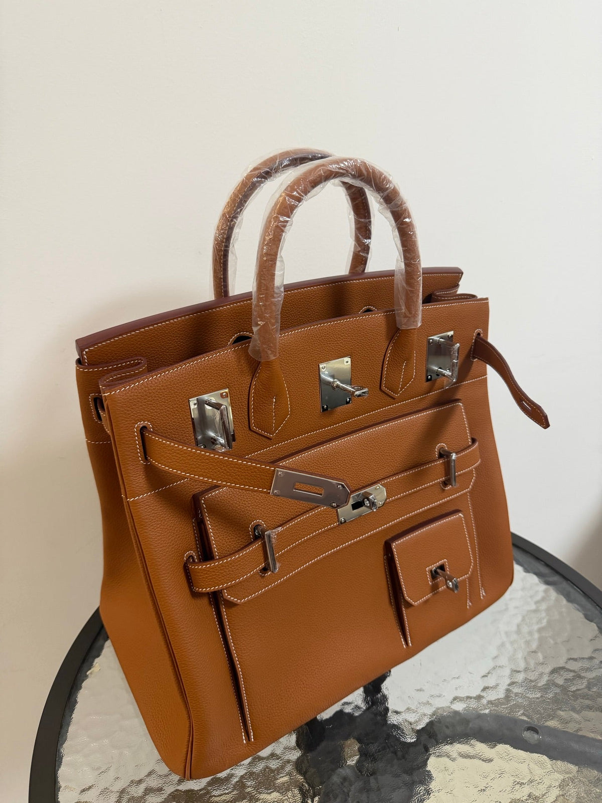 High-end Hermes 2026 Birkin Multi-pockets Bag 40cm Gold-brown Togo Leather