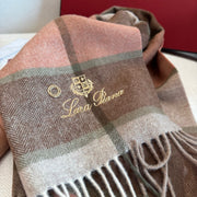 BBR Classic Embroidered Scarf 185CM Rose Brown Cashmere 292817