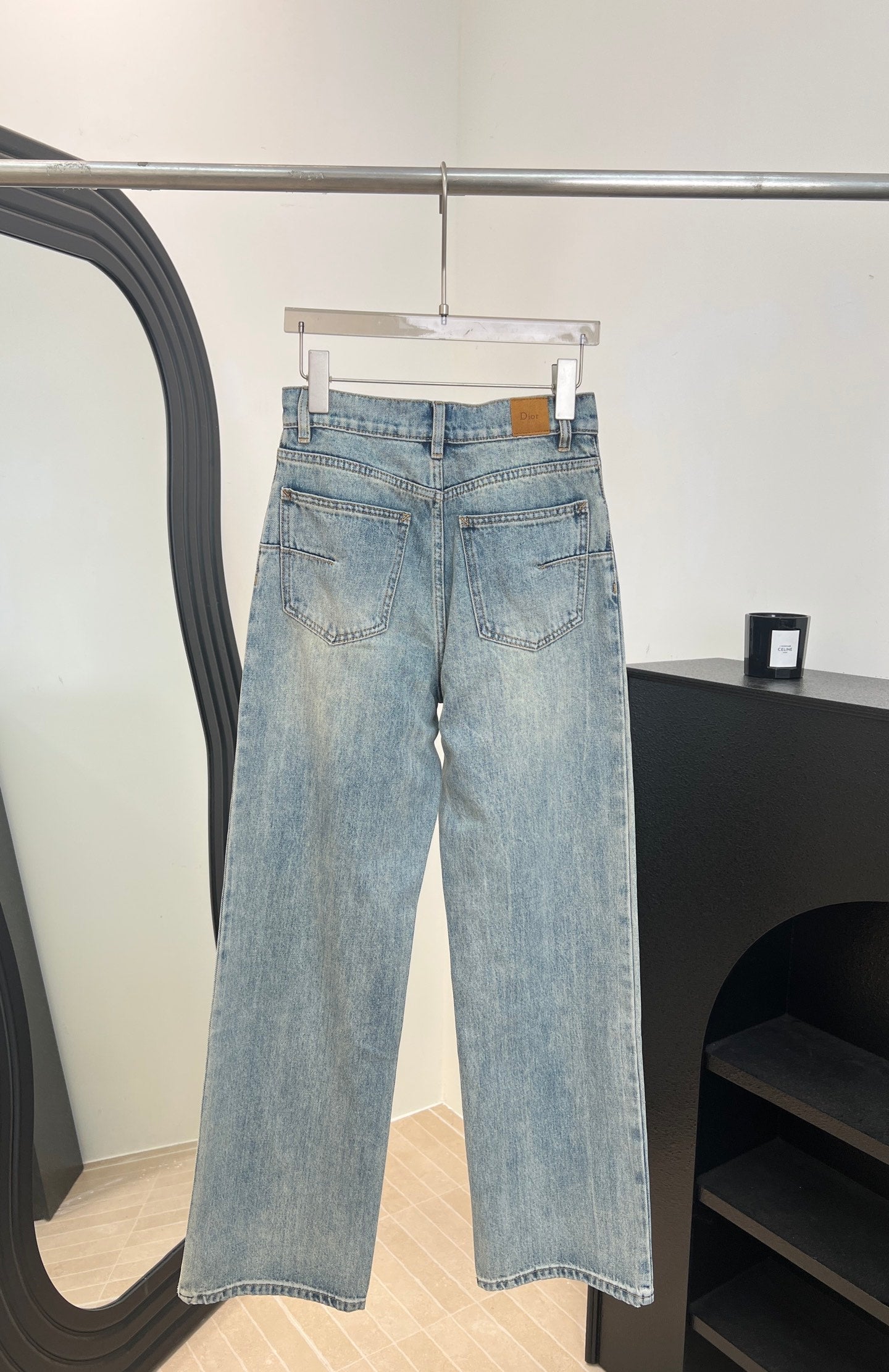 Dior 2026 Clover Embroidered Denim Jeans Blue Cotton 138330