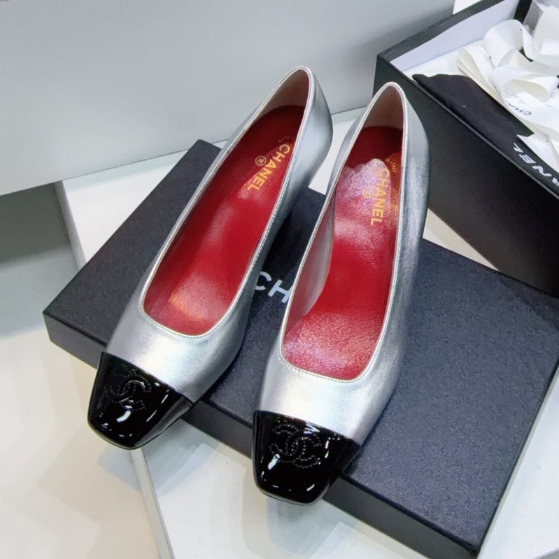 Chanel 2026 Classic Cap-Toe Pumps 65mm Patent Leather 942800