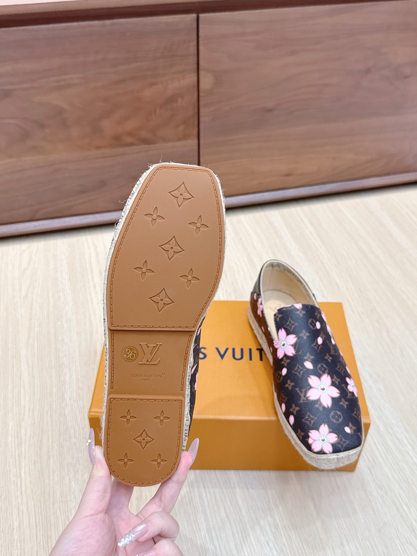 LV 26ss Loafers Brown Pink Genuine Leather 656967