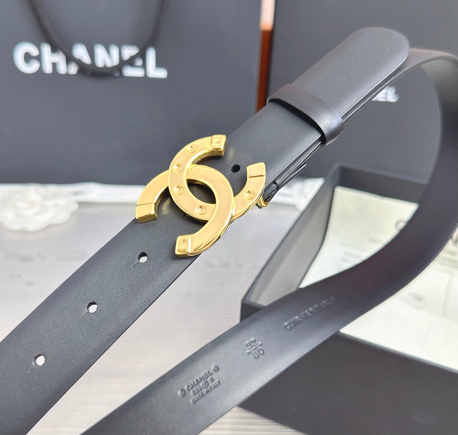 Chanel 2026 Double C Buckle Belt 30mm Cowhide 211912