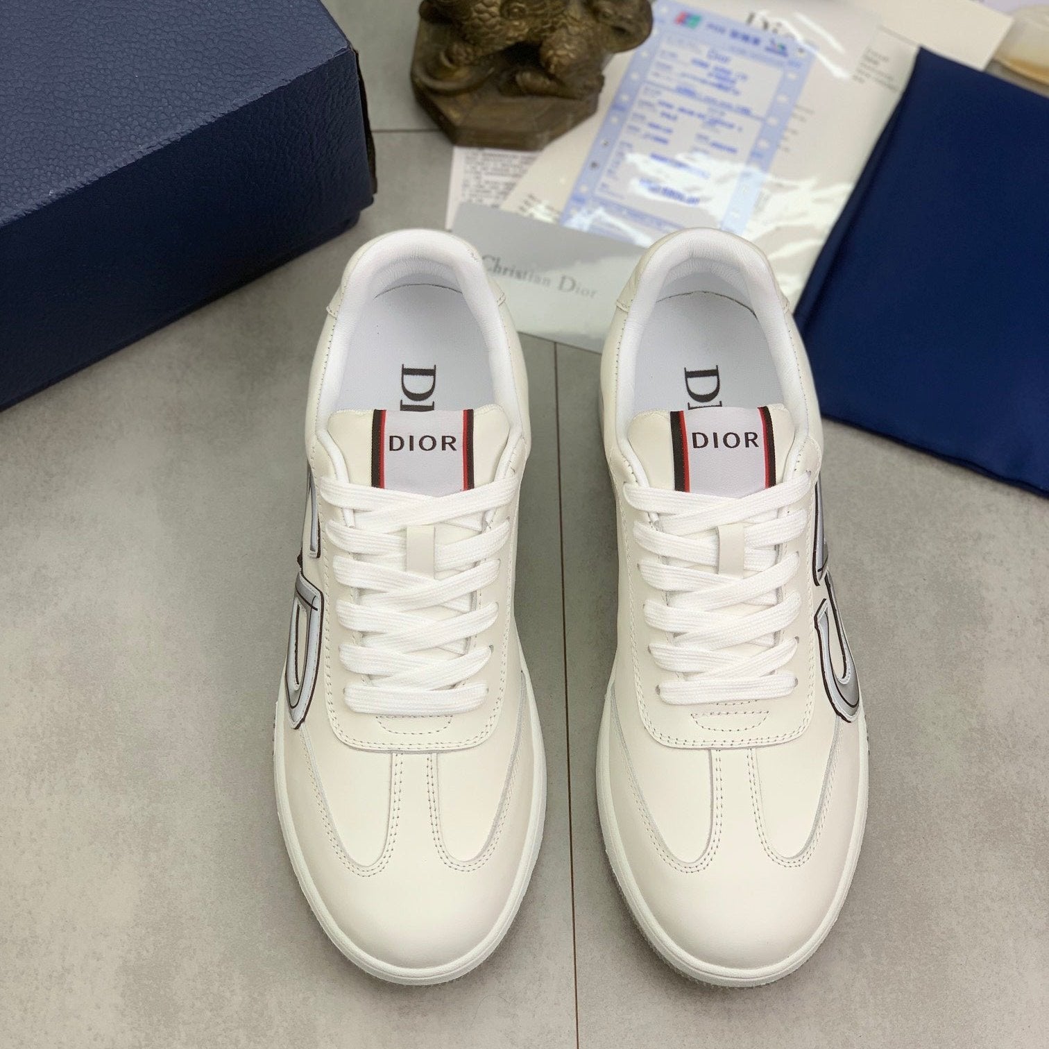 CD HOMME SNEAKERS WHITE CALFSKIN