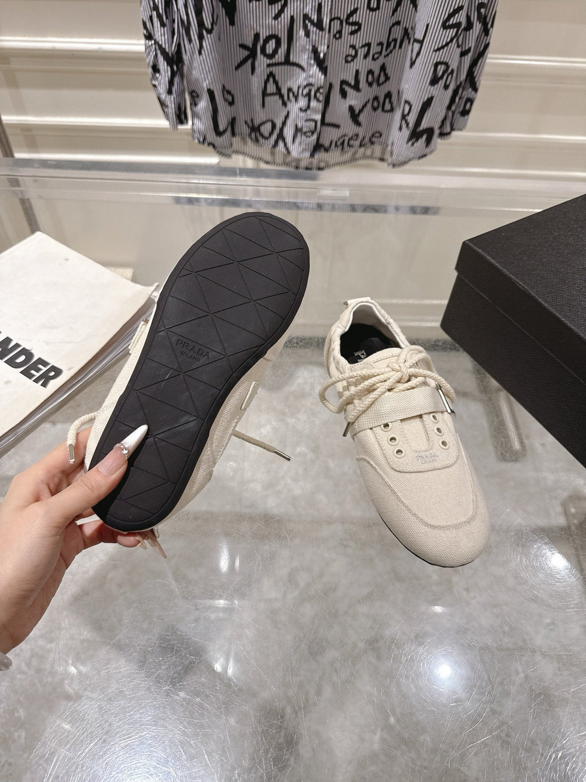 Prada 2026 Buckle Strap Sneakers Canvas 148094