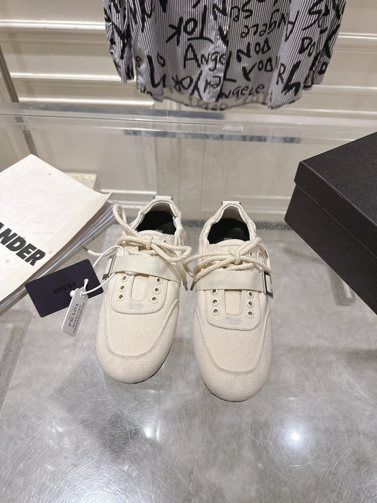 Prada 2026 Buckle Strap Sneakers Canvas 148094
