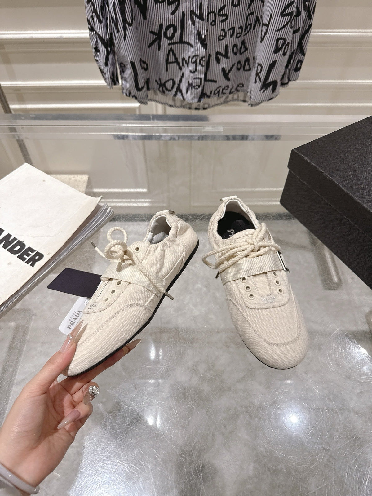 Prada 2026 Buckle Strap Sneakers Canvas 148094