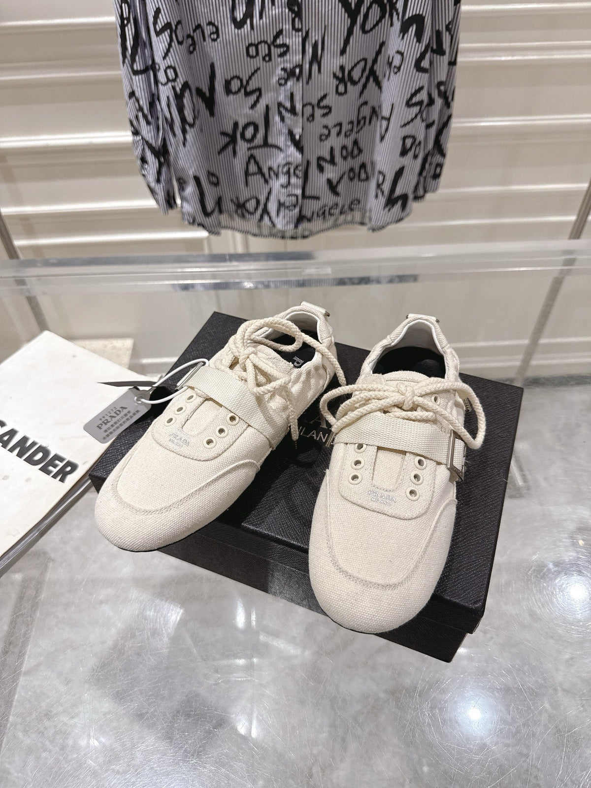 Prada 2026 Buckle Strap Sneakers Canvas 148094