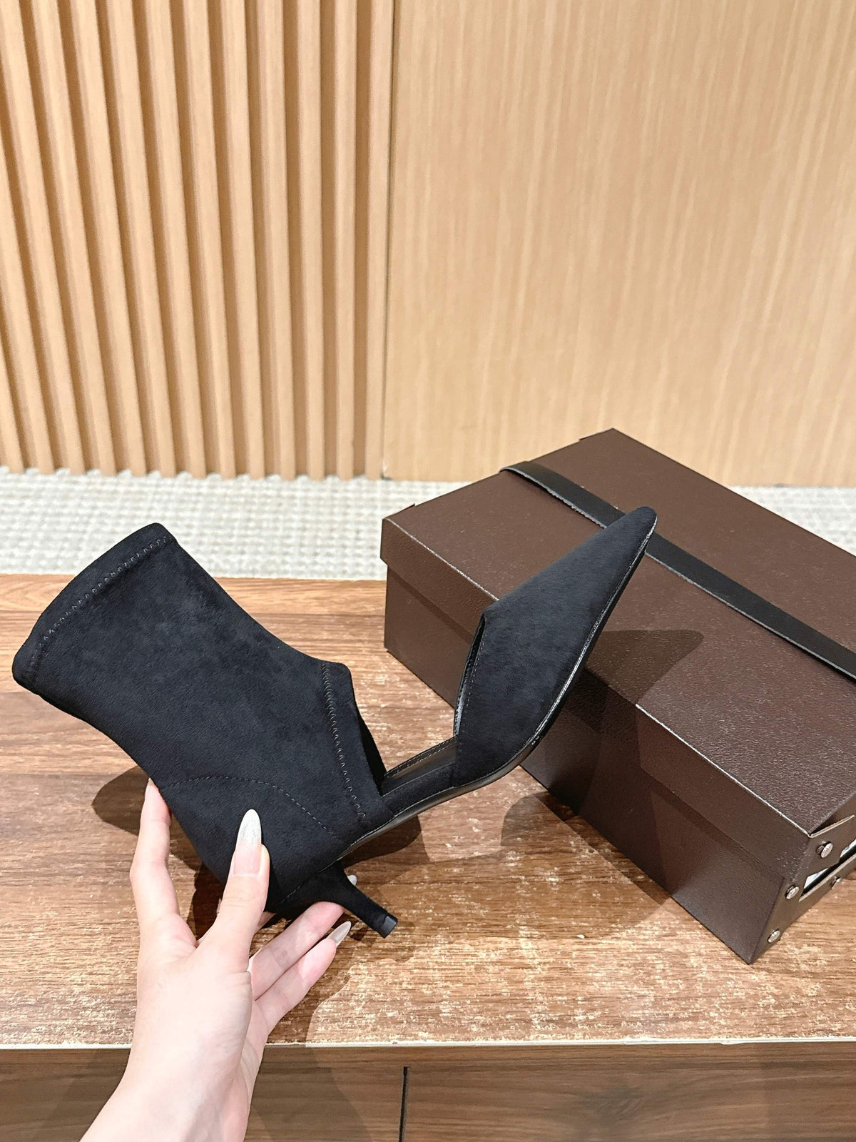 ALAIA ankle boots black suede 386020