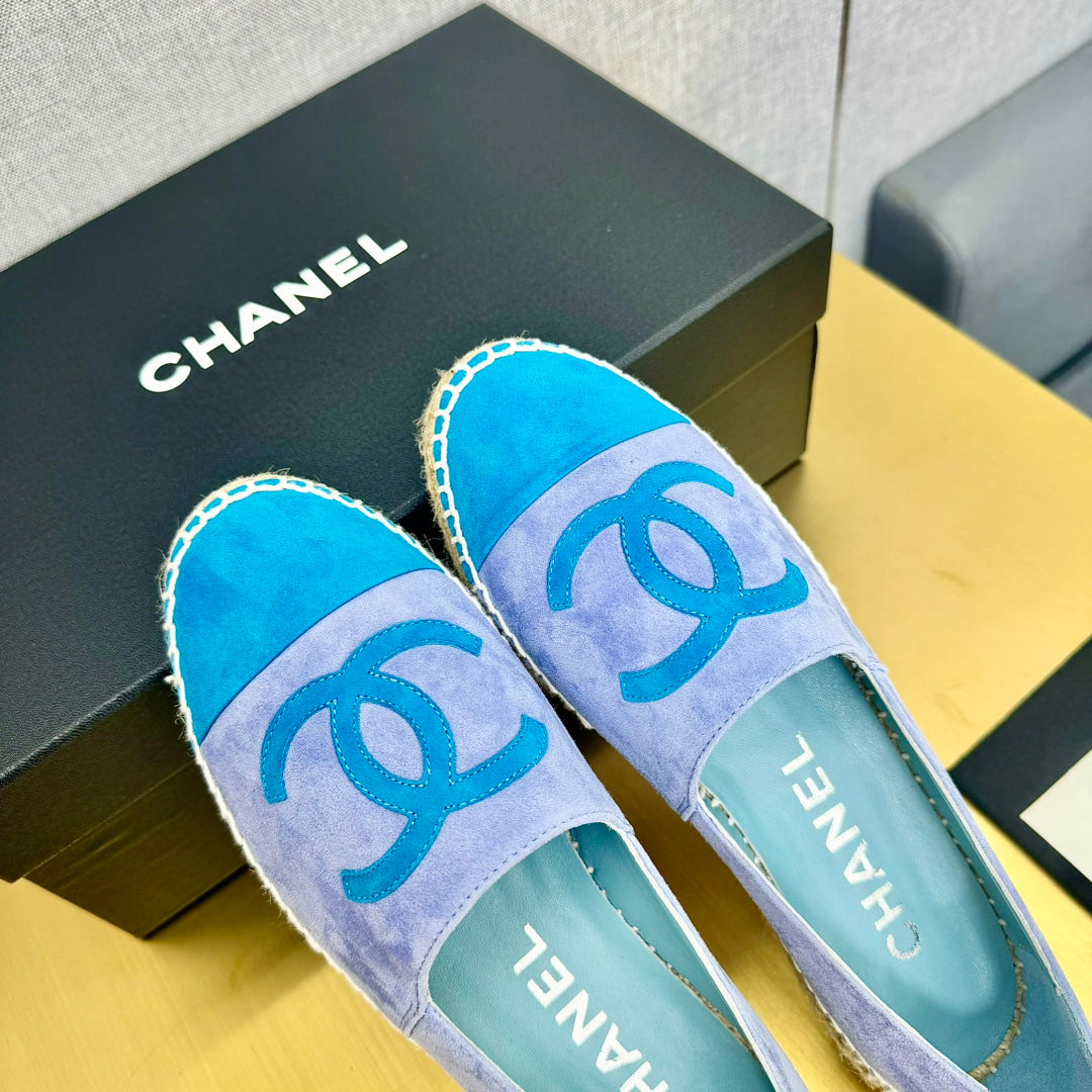 espadrilles purple blue and azure blue suede