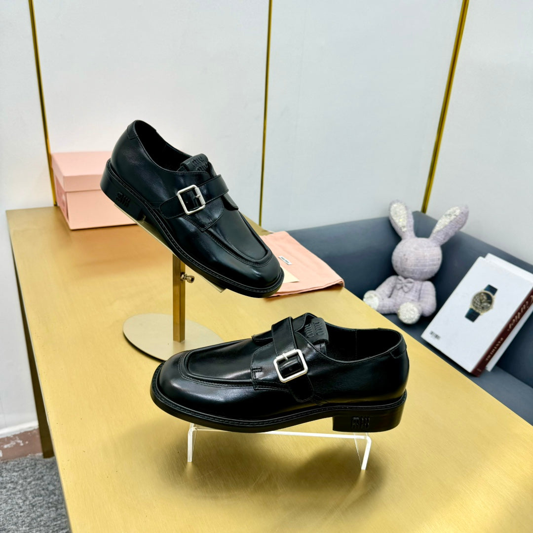 Miu Miu 2026 Monkstrap Loafers Cowhide 981860