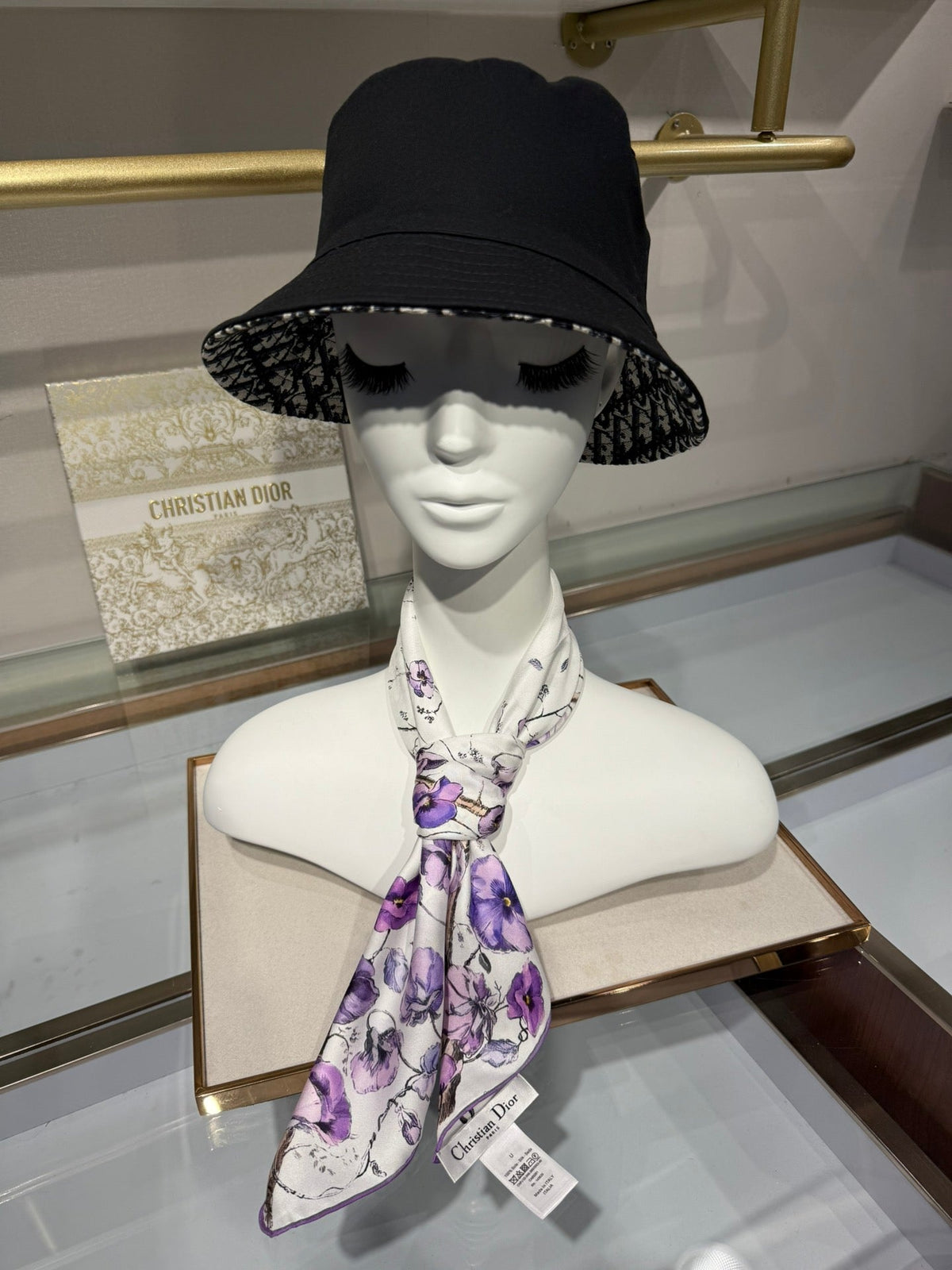 Dior 2026 Le Bal des Fleurs Scarf 70cm Purple Silk 186956