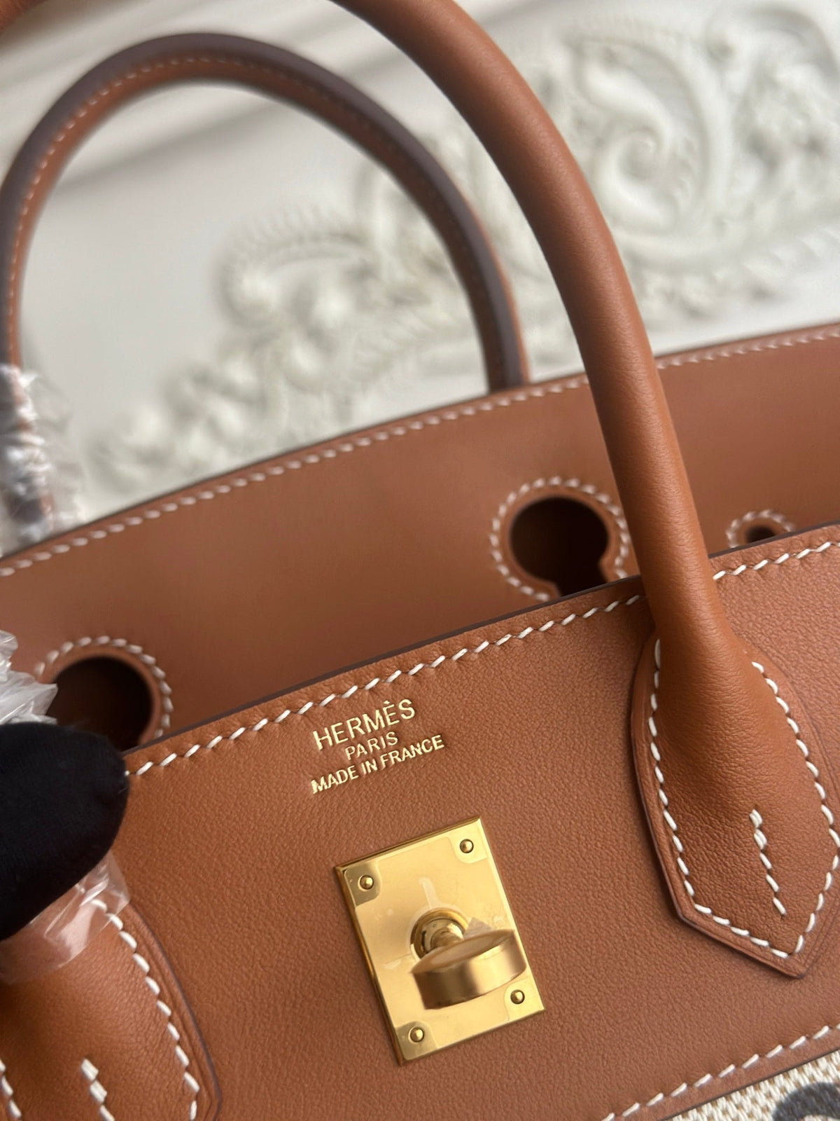 High-end Hermes 2026 Birkin Limited Edition Golden Brown Horse Totem Canvas/Swift Leather