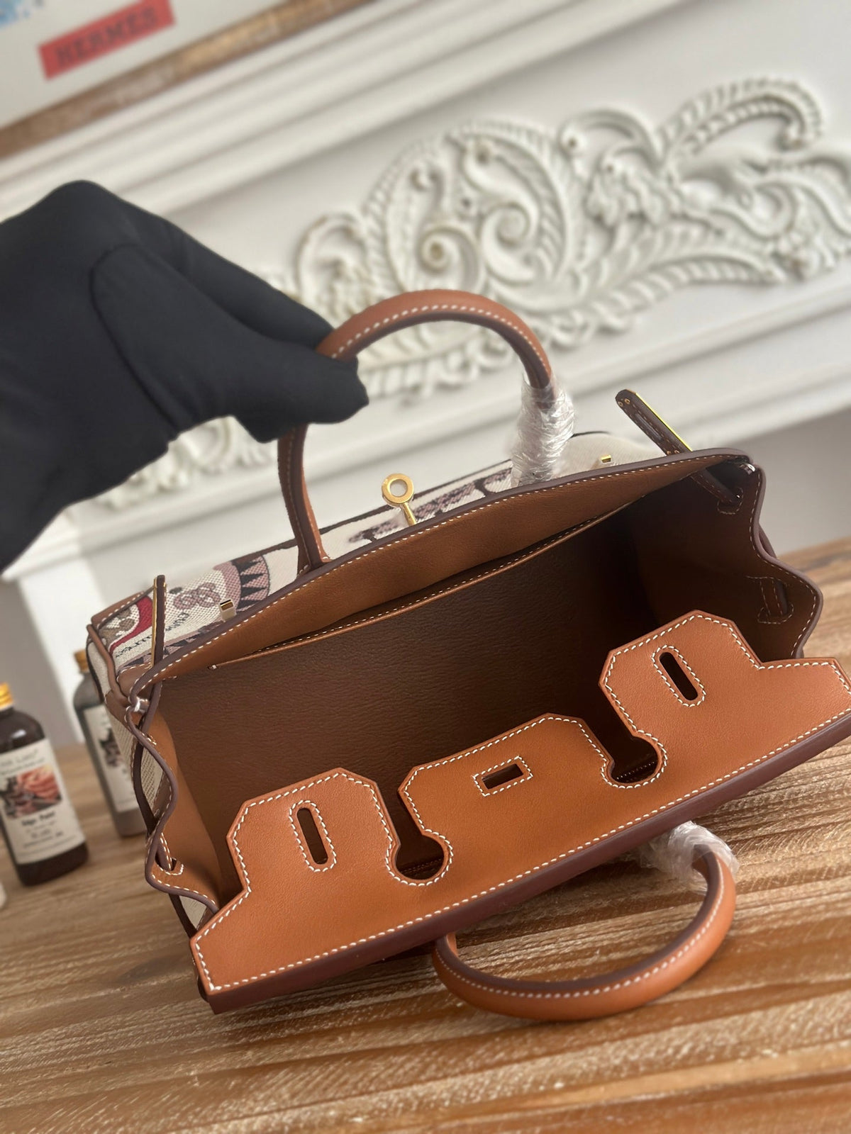 High-end Hermes 2026 Birkin Limited Edition Golden Brown Horse Totem Canvas/Swift Leather
