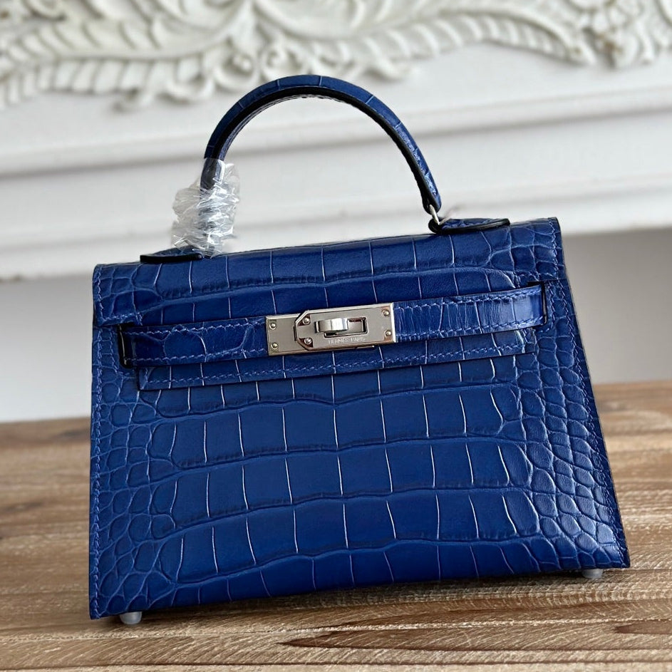 High-end Hermes 2026 Mini Kelly II 19cm Bag Crocodile Leather