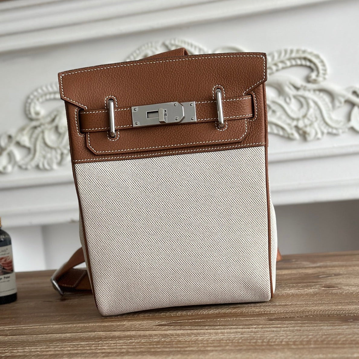High-end Hermes 2026 Hac a Dos Bag 26cm Canvas/Togo Calfskin