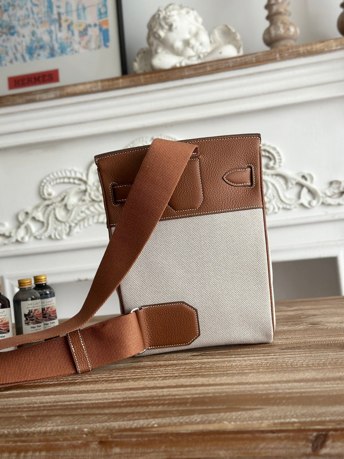 High-end Hermes 2026 Hac a Dos Bag 26cm Canvas/Togo Calfskin