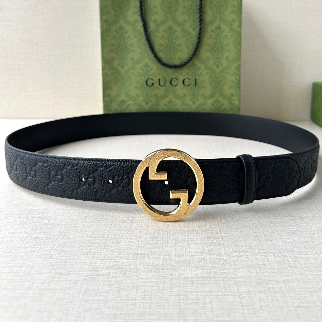 Gucci 2026 Embossed GG Belt 40mm Calfskin