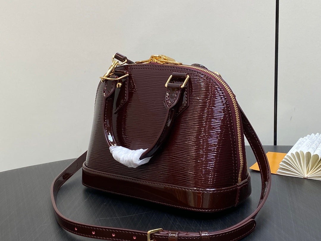 alma bb 23 bordeaux red epi calfskin