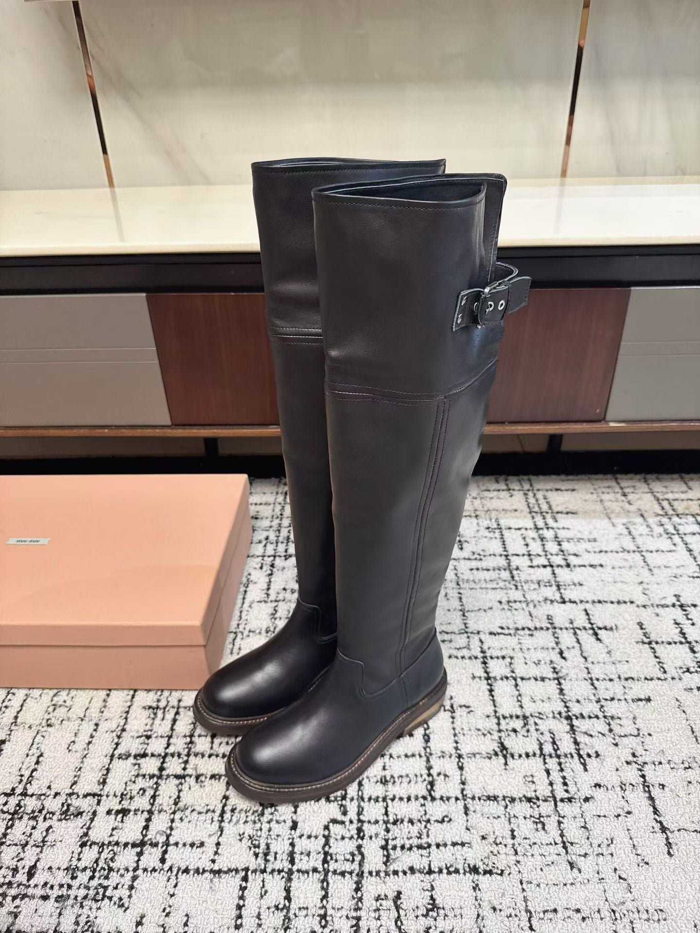 Miu Miu 2026 Over The Knee Boots Cowhide 994614