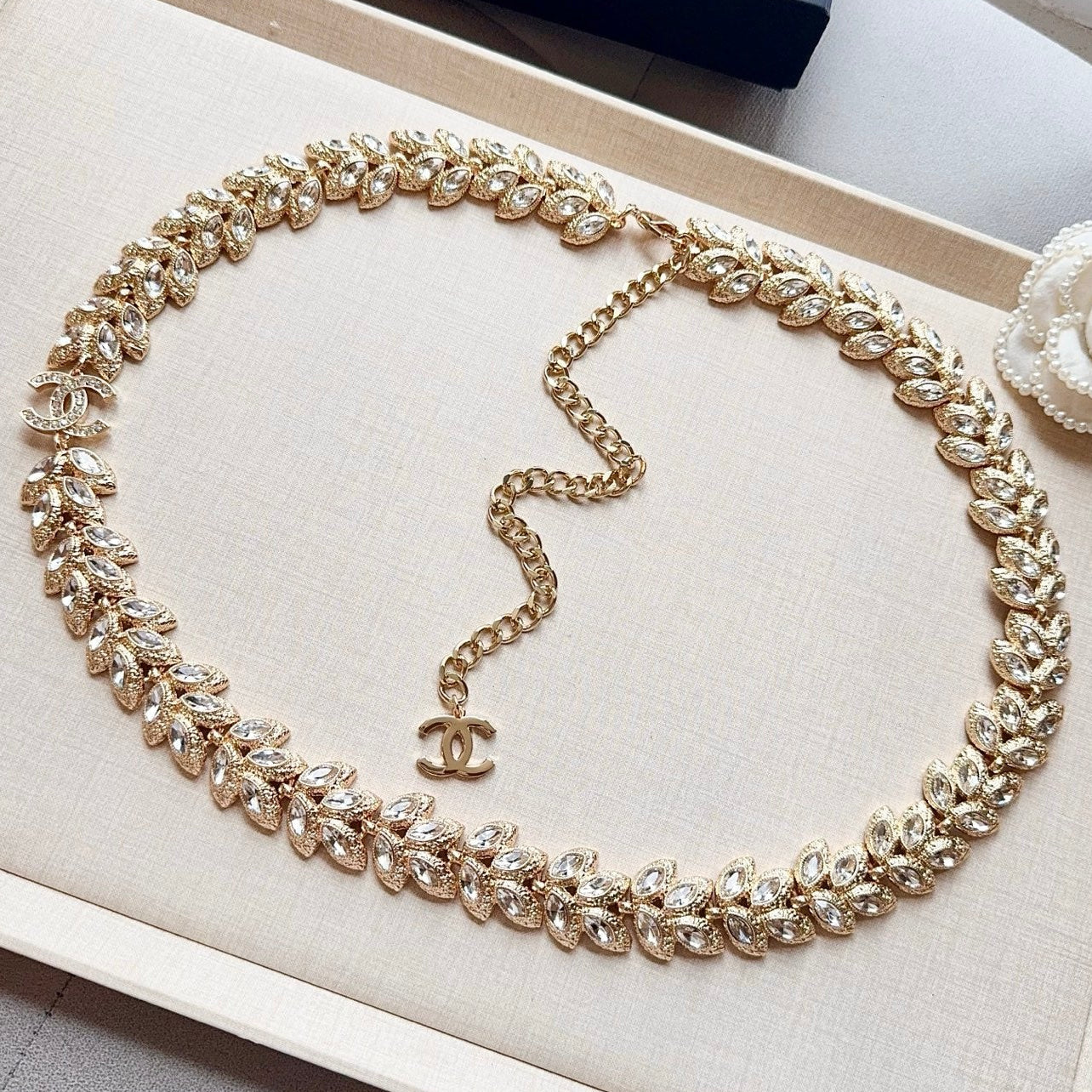 Chanel 2026 Crystal Leaf Chain Belt 209919
