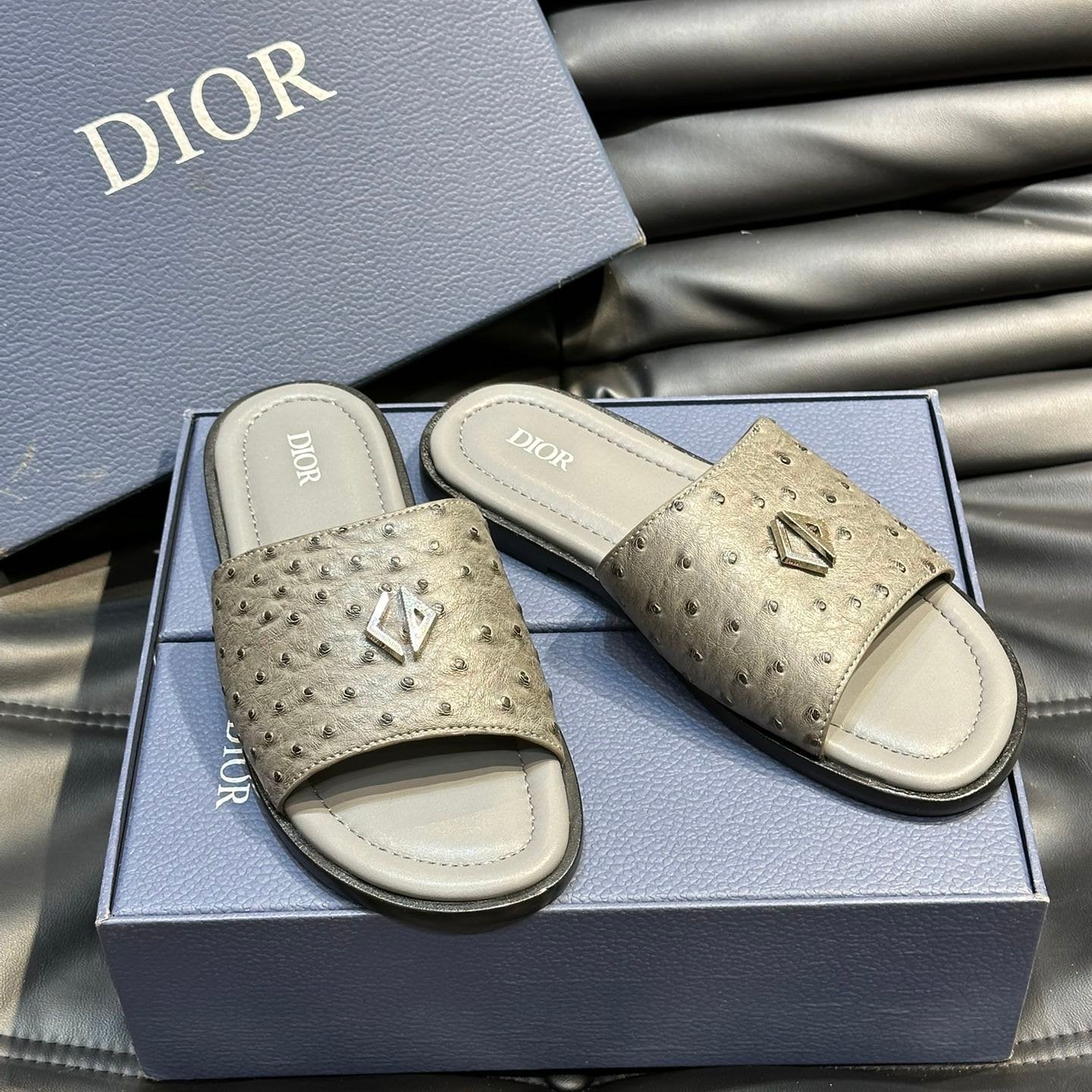 CD ALIAS SUMMER SLIPPER SAGE COLOR CALFSKIN