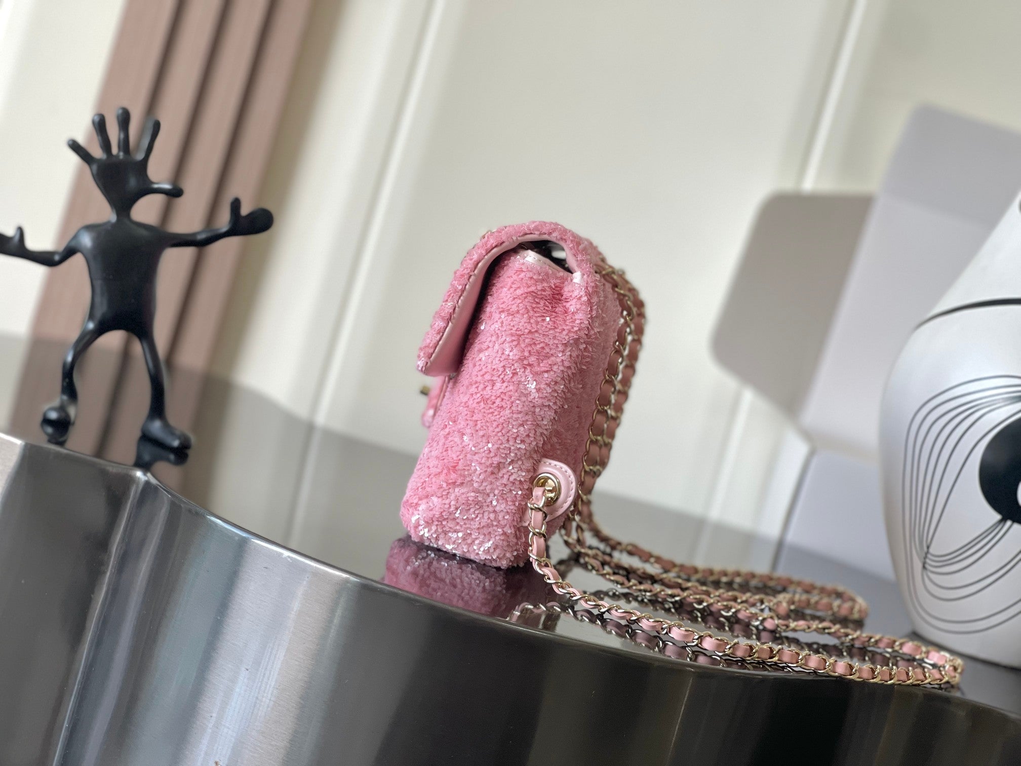 Chanel 2026 Sequin Backpack 21cm Leather