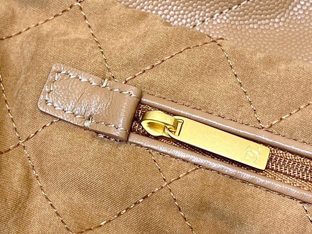 CC 24K Hobo Bag Brown Grained Calfskin