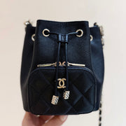 Chanel 2025 Mini Bucket Bag 15cm Black Calfskin 343052