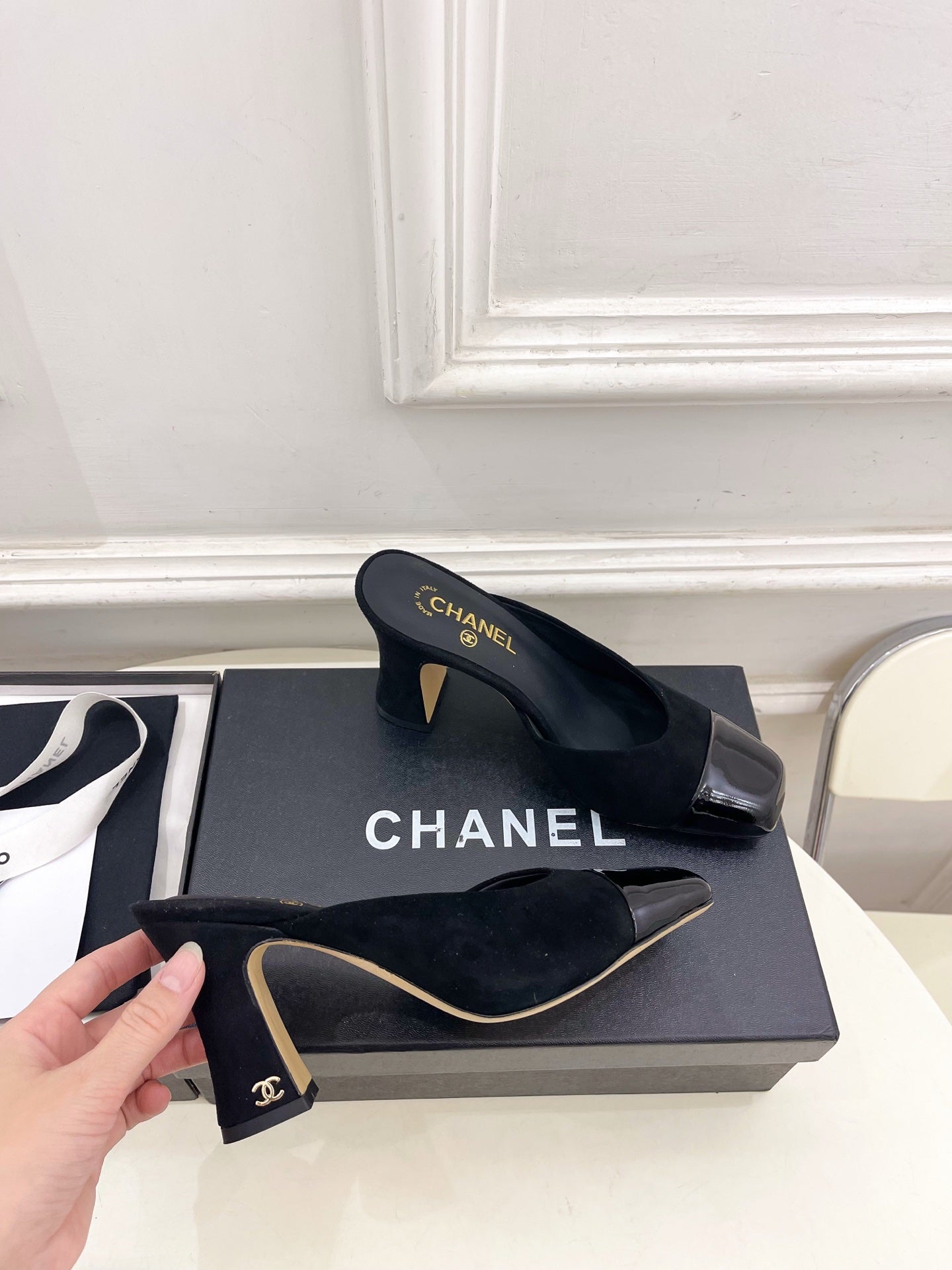 Chanel 2026 Mule 85mm Suede Leather 586908
