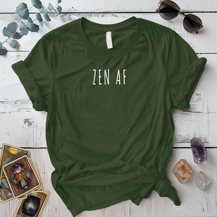 Zen Af T Shirt Military Green Mockup