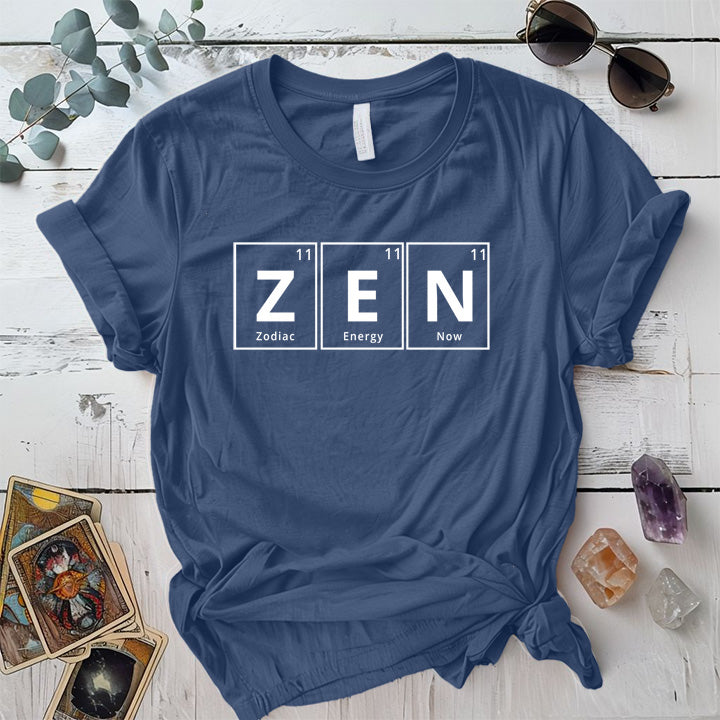Zen Periodic Table T-Shirt Mockup indigo-blue